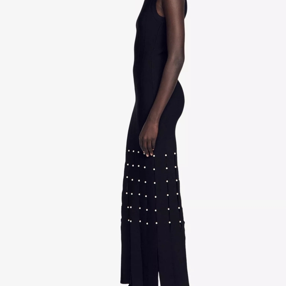 SANDROFringe studded stretch-knit maxi dress - Picture 5 of 9